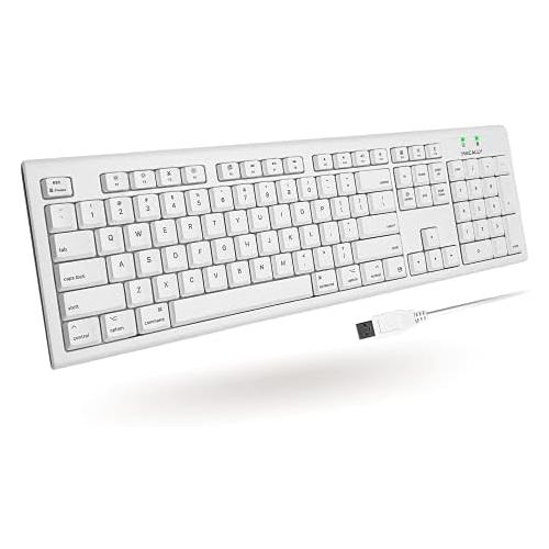  [아마존베스트]Macally Full-Size USB Wired Keyboard for Mac Mini/Pro, iMac Desktop Computer, MacBook Pro/Air Desktop w/ 16 Compatible Apple Shortcuts, Extended with Number Keypad, Rubber Domed Ke