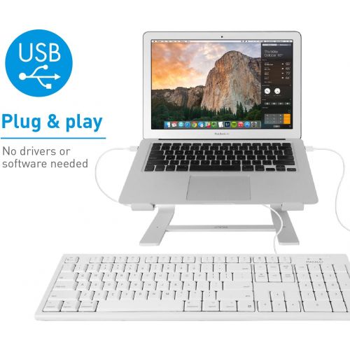  [아마존베스트]Macally Full-Size USB Wired Keyboard for Mac Mini/Pro, iMac Desktop Computer, MacBook Pro/Air Desktop w/ 16 Compatible Apple Shortcuts, Extended with Number Keypad, Rubber Domed Ke