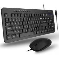 [아마존베스트]Macally USB Wired Keyboard and Mouse Combo Bundle - Simple & Easy to Use Ultra Slim Keyboard Mouse Combo - Compatible with Windows 10/8/7/Vista/Xp, etc. - Plug & Play