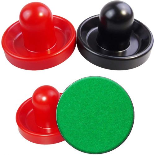  Macepason Air Hockey Pucks and Paddles Air Hockey Paddles for Air Hockey Table Game for Adults and Kids Goal Handles Paddles Replacement Accessories for Game Tables(4 Pushers, 10 Red Pucks a