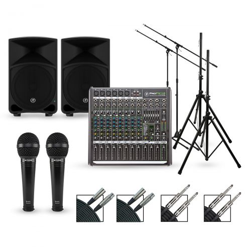  Mackie Complete PA Package with ProFX12v2 Mixer Thump Series Powered Speakers