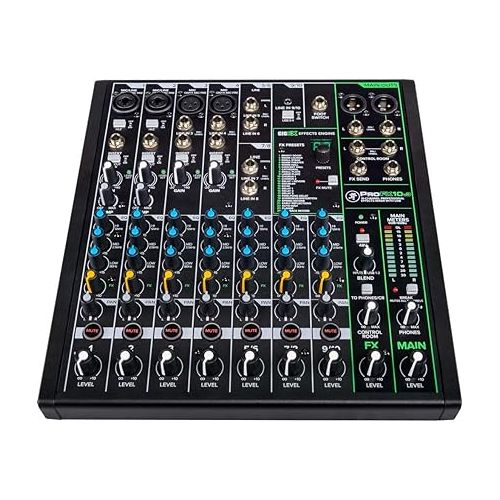  Mackie ProFX10v3 10-Channel Sound Reinforcement Mixer with Built-In FX, Gator Cases G-MIXERBAG-1515 Mixer Bag & Stereo Cable 10' Bundle