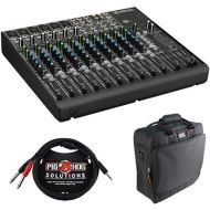Mackie 1402VLZ4 14-Channel Compact Mixer with G-MIXERBAG-1515 Padded Nylon Mixer/Equipment Bag & PB-S3410 3.5 mm Stereo Breakout Cable, 10 feet Bundle