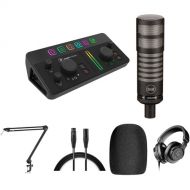 Mackie MainStream Streaming and Video Capture Interface Kit with Microphone, Boom Arm, and Headphones
