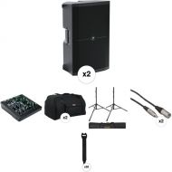 Mackie Thump215 Powered PA Loudspeaker Kit with Mixer, Stands, Bags, and Cables (Pair)