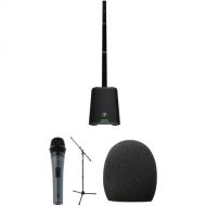 Mackie SRM-FLEX Portable 1300W Column PA System Kit with Covers, Microphone, Mic Stand, and Windscreen