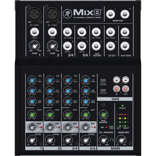  Mackie Mix8 - 8-Channel Compact Mixer