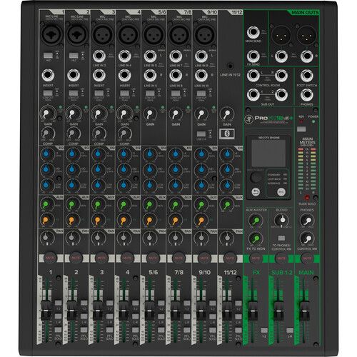  Mackie ProFX12v3+ 12-Channel Analog Mixer with Built-In FX, USB Recording, and Bluetooth