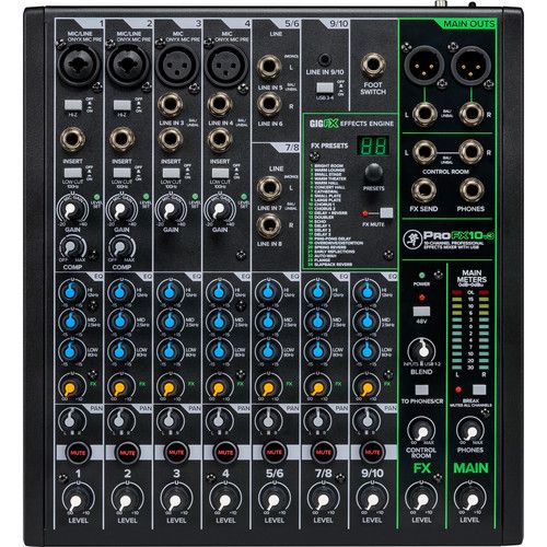  Mackie ProFX10v3 10-Channel Sound Reinforcement Mixer with Built-In FX