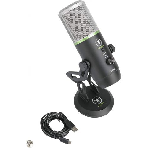  Mackie Element Series Carbon USB Condenser Microphone (EM-Carbon) Bundle with Microphone Suspension Boom Scissor Arm Stand + Universal Pop Filter Microphone Wind Screen + 6 x 6 inc