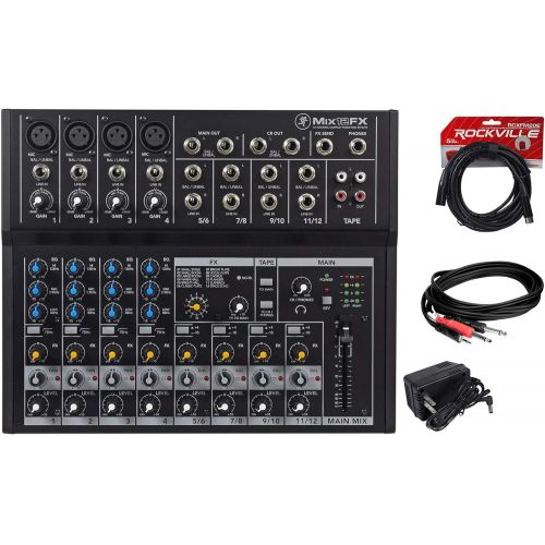  Mackie Mix12FX 12-Channel Compact Mixer W/FX Proven Performance + Free Cables