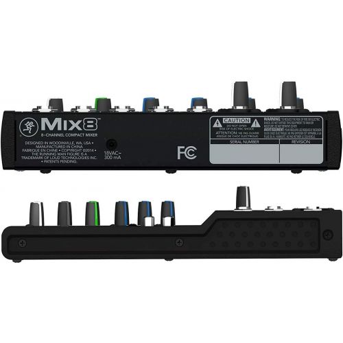  [아마존베스트]Mackie Mix8 8-Channel Compact Mixer with Pair of EMB XLR Cable and Gravity Magnet Phone Holder Bundle (2)