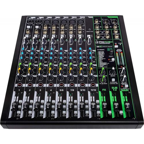  [아마존베스트]Mackie ProFX12v3 12-Channel Mixer with Built-in Effects and USB + Pro Headphone with Pair of EMB XLR Cable and Gravity Magnet Phone Holder Bundle, TH02 (2)+M