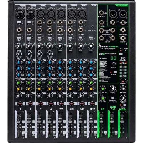  [아마존베스트]Mackie ProFX12v3 12-Channel Mixer with Built-in Effects and USB + Pro Headphone with Pair of EMB XLR Cable and Gravity Magnet Phone Holder Bundle, TH02 (2)+M