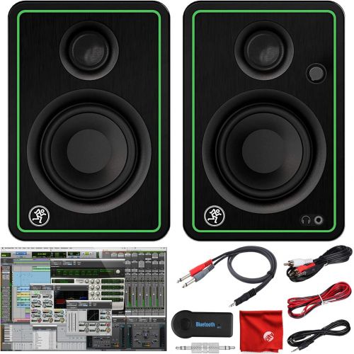  [아마존베스트]Mackie CR3-X 3-Inch Creative Reference Multimedia Monitors Bundle with Pro Tools First DAW Music Editing Software, Wireless Bluetooth Receiver and Dual 1/4 Stereo to 3.5mm Cable