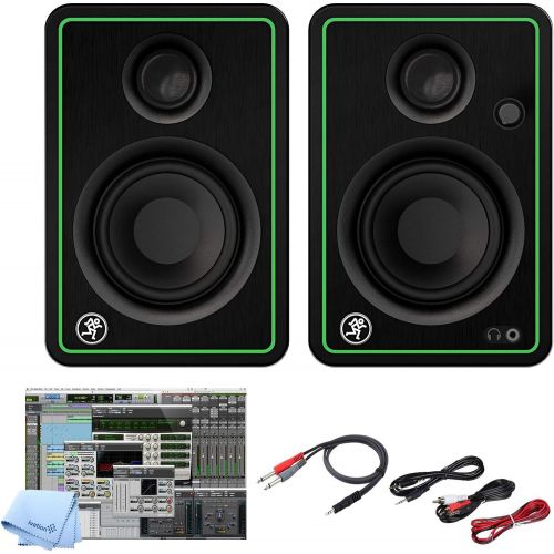  [아마존베스트]Mackie CR3-X 3-Inch Creative Reference Multimedia Monitors Bundle with and Pro Cable Kit Featuring Pro Tools First DAW Music Editing Software