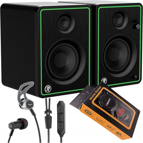  [아마존베스트]Mackie CR4X 4 Creative Reference Multimedia Monitors-Pair with Bluetooth Headphone and Extra Bundle 914+M