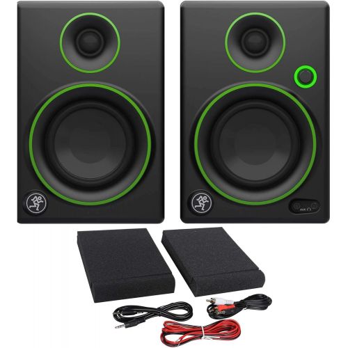  [아마존베스트]Mackie Creative Reference Multimedia Monitor (Set of 2), Black w/green trim, 4-inch (CR4 (Pair))