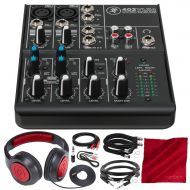 Photo Savings Mackie 402VLZ4 - 4-channel Ultra Compact Mixer with Preamps and Deluxe Bundle w Professional Headphones + 6x Cables + More