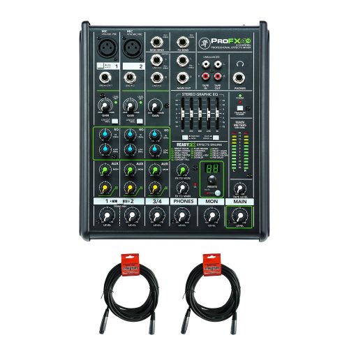  New Mackie PROFX4v2 4 Channel Compact Mixer w Effects PROFX4 V2 + (2) XLR Cables