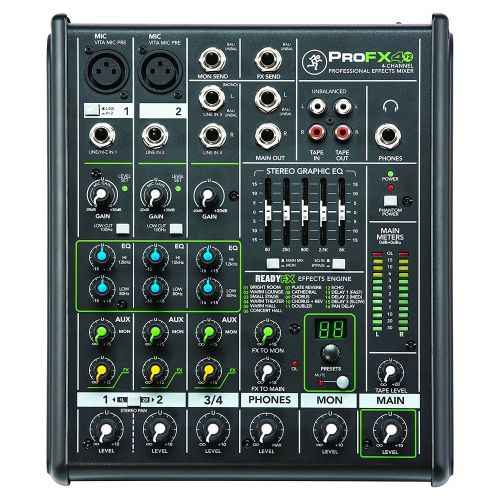  New Mackie PROFX4v2 4 Channel Compact Mixer w Effects PROFX4 V2 + (2) XLR Cables