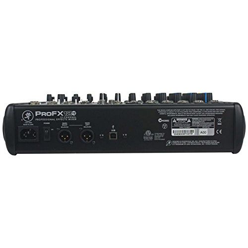  Mackie PROFX12v2 Pro 12 Ch Compact Mixer w Effects, USB PROFX12 V2 + Headphones