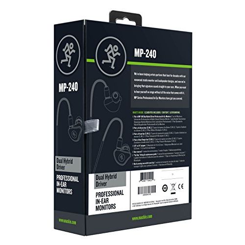  Mackie in-Ear Headphones and Monitors, Dual Hybrid Driver (MP-240)