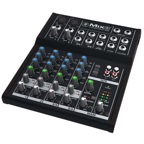  Mackie Mix Series Mix8 8-Channel Mixer bundled with 2 Free 20 XLR Cables