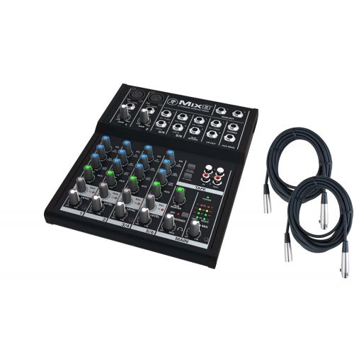  Mackie Mix Series Mix8 8-Channel Mixer bundled with 2 Free 20 XLR Cables