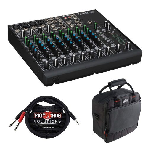  Mackie 1202VLZ4 12-Channel Compact Mixer with G-MIXERBAG-1212 Padded Nylon MixerEquipment Bag & PB-S3410 3.5 mm Stereo Breakout Cable, 10 feet Bundle