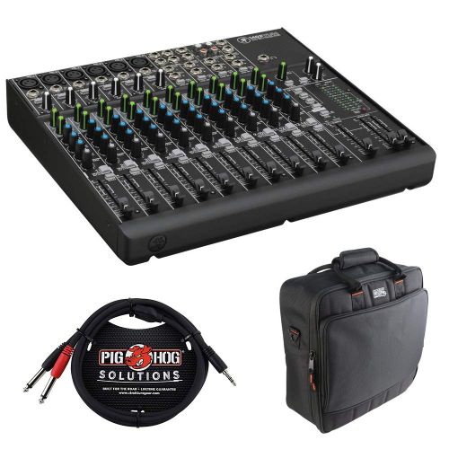  Mackie 1402VLZ4 14-Channel Compact Mixer with G-MIXERBAG-1515 Padded Nylon MixerEquipment Bag & PB-S3410 3.5 mm Stereo Breakout Cable, 10 feet Bundle