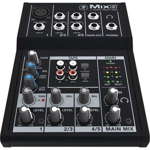  Mackie Mix5 5-Channel Compact Mixer with Padded Nylon MixerEquipment Bag