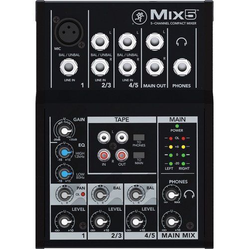  Mackie Mix5 5-Channel Compact Mixer with Padded Nylon MixerEquipment Bag