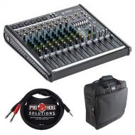 Mackie ProFX12v2 12-Channel Sound Reinforcement Mixer with Padded Nylon MixerEquipment Bag & PB-S3410 3.5 mm Stereo Breakout Cable, 10 feet Bundle