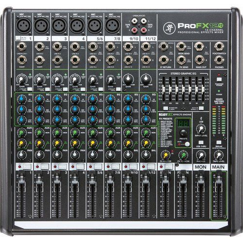  Mackie ProFX12v2 12-Channel Sound Reinforcement Mixer with Padded Nylon MixerEquipment Bag & PB-S3410 3.5 mm Stereo Breakout Cable, 10 feet Bundle