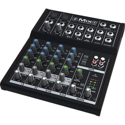  Mackie Mix8 8-Channel Compact Mixer with Gator Cases G-MIXERBAG-1212 Padded Nylon MixerEquipment Bag Bundle