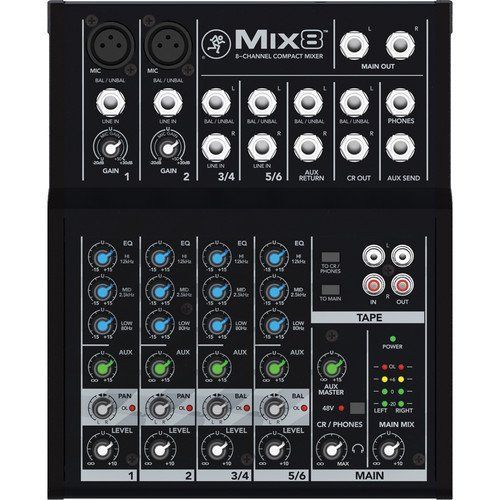  Mackie Mix8 8-Channel Compact Mixer with Gator Cases G-MIXERBAG-1212 Padded Nylon MixerEquipment Bag Bundle