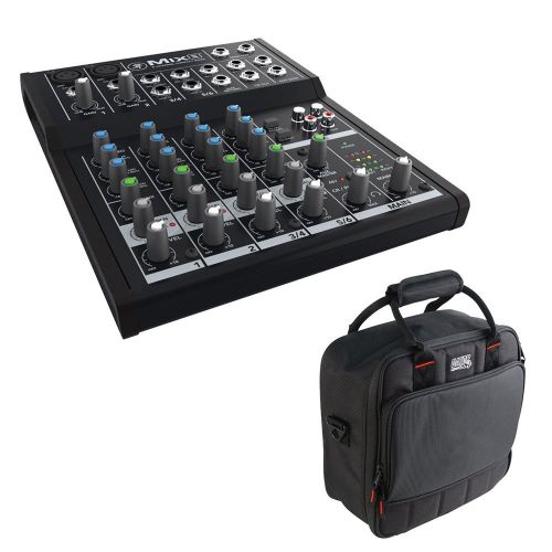  Mackie Mix8 8-Channel Compact Mixer with Gator Cases G-MIXERBAG-1212 Padded Nylon MixerEquipment Bag Bundle