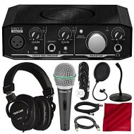 Mackie Onyx Series Artist 1-2 Audio Interface Bundled with Tascam TH-MX2 Headphones, Dynamic Microphone, Flexible Mic Stand, Mic Filter, Cables, and Microfiber Cloth