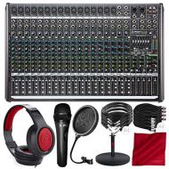 Mackie - Photo Savings Mackie ProFX22v2 22-Channel 4-Bus Sound Reinforcement Mixer with Built-In FX with Samson Headphones, Handheld Microphone, Assorted Cables, and Basic Audio Bundle