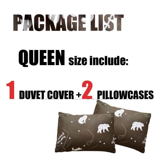  Macohome Boys Bedding Kids Duvet Cover Set Star Map Queen Cartoon Comforter Cover Set with 2 Pillowcases and 1 Duvet Cover (Star Map, Queen)