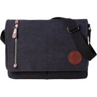 [아마존베스트]Mactso Vintage Canvas Satchel Messenger Bag for Men Women,Travel Shoulder bag 13.5 Laptop Bags Bookbag (Black)