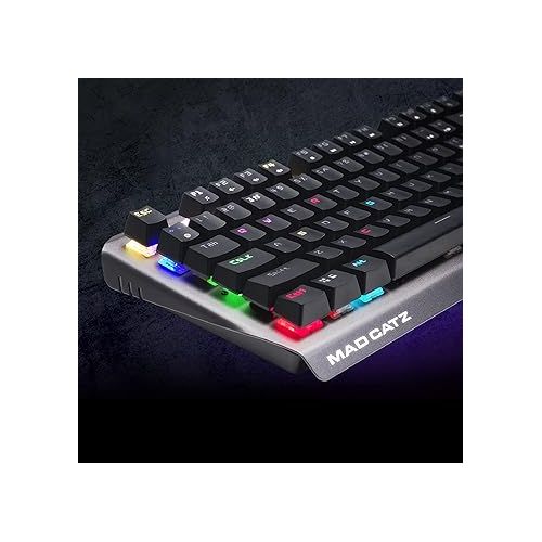  Mad Catz S.T.R.I.K.E. 13 Compact Premium Mechanical Wired Gaming Keyboard with Aluminum Frame Cherry MX RED switches and RGB Lighting