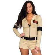Mad Engine Ghostbusters Womens Romper Costume with 4 Interchangeable Name Patches