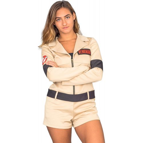  할로윈 용품Mad Engine Ghostbusters Womens Romper Costume with 4 Interchangeable Name Patches