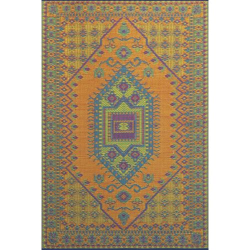  Mad Mats Oriental Turkish Indoor/Outdoor Floor Mat, 4 by 6-Feet, Aqua