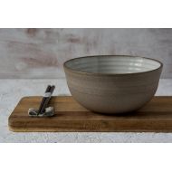 MadAboutPottery Ramen Bowl, Ceramic Soup Bowl, Pottery White Bowl, Set of a Noodle Bowl with Chopsticks Rest, Rice Bowl, Asian Bowl, Big Soup Bowl