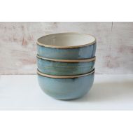 /MadAboutPottery Pottery Serving Soup Bowl, Stoneware Blue Bowl