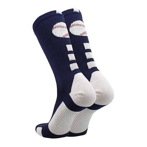  MadSportsStuff Baseball Logo Athletic Crew Socks (multiple colors)