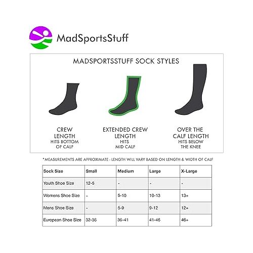  MadSportsStuff Baseball Logo Athletic Crew Socks (multiple colors)